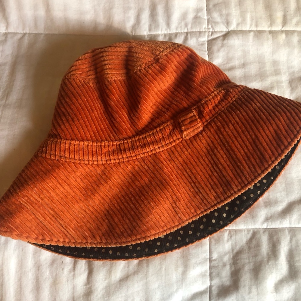 corduroy orange bucket hat